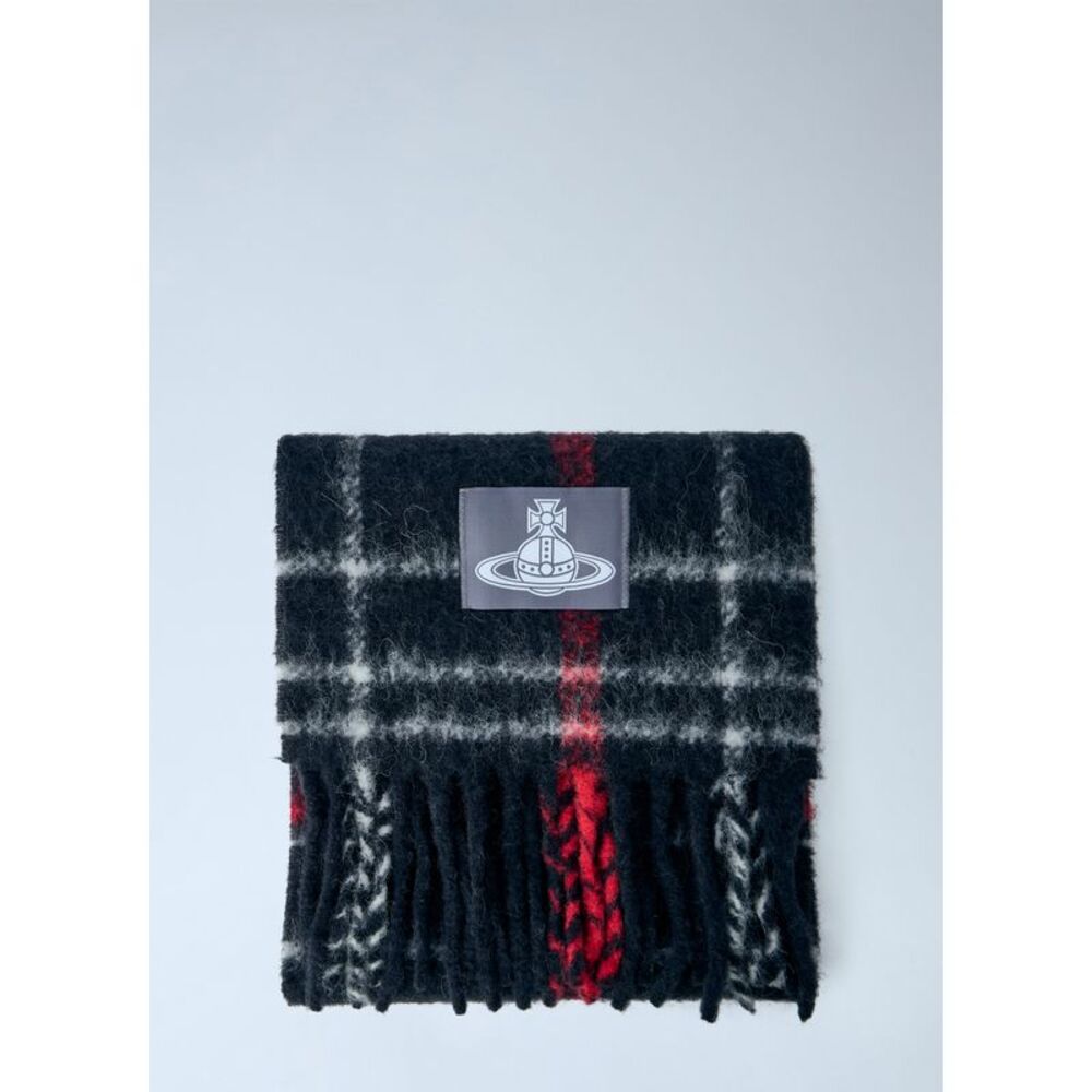 Vivienne Westwood Men Checked Wool Scarf